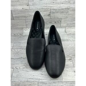 Birdies Black Leather Slip On Loafers Flat Shoes Womens Size 7.5